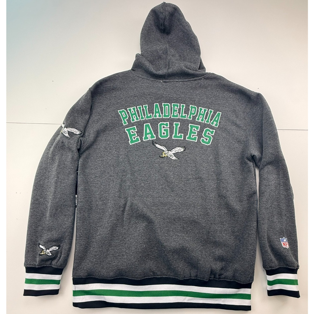 NWT Men's Ultra Game Philadelphia Eagles NFL Hoodie Sweatshirt Gray Green SZ M - Picture 11 of 12